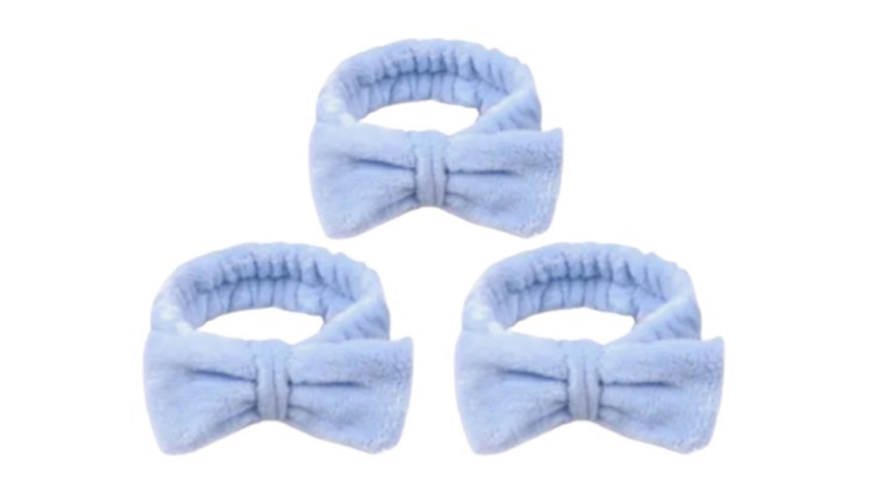 Headbands bow tie makeup light blue