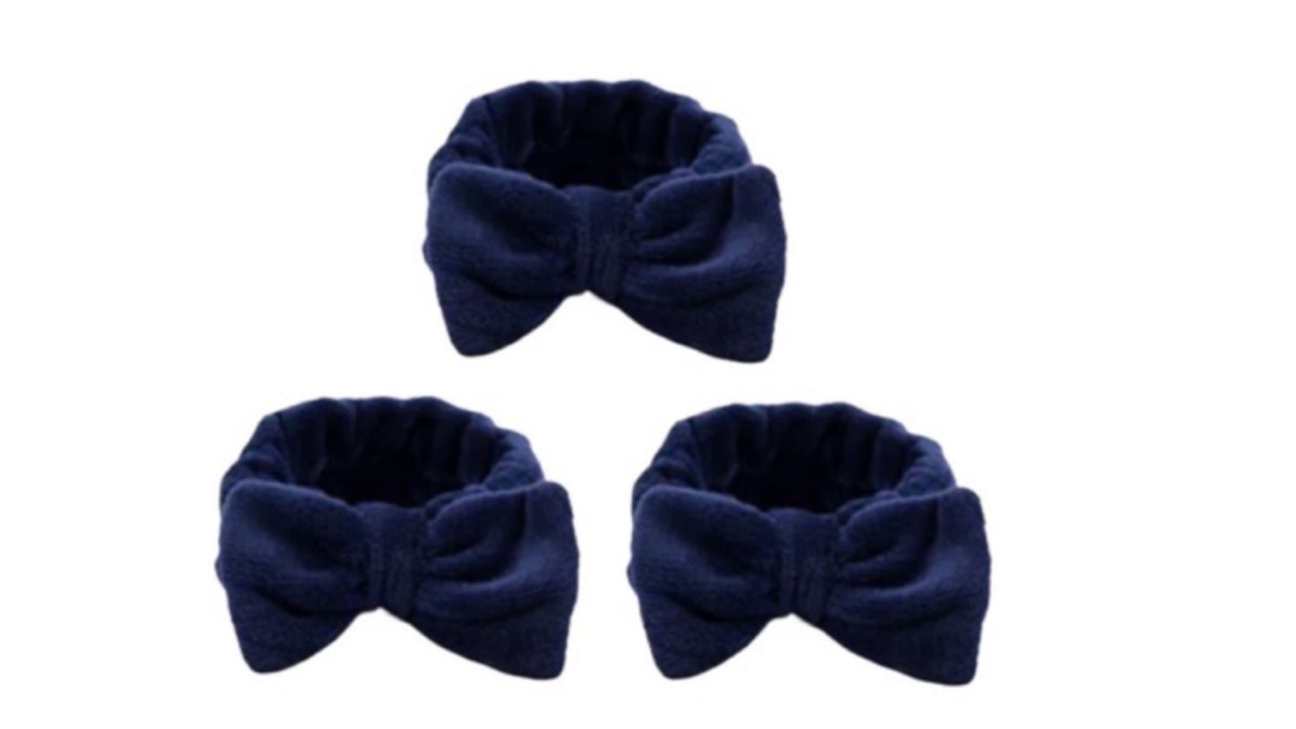 Headbands bow tie makeup light blue